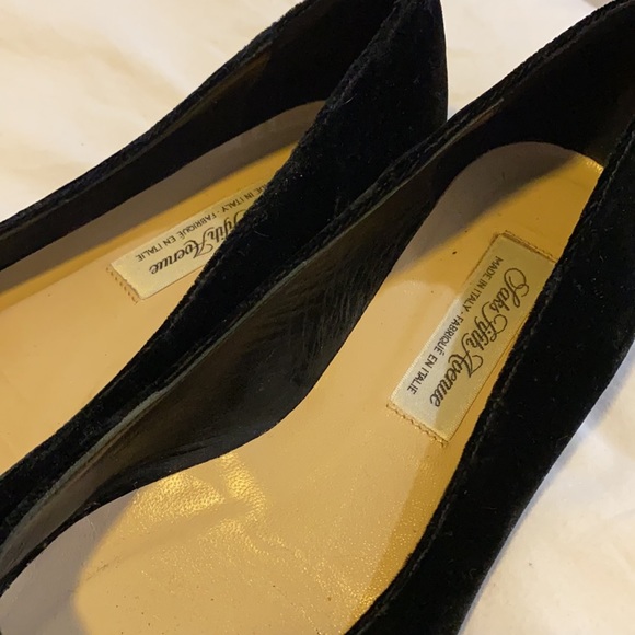 Saks Fifth Avenue Black Velvet Bow Flats size 6.5 - Picture 4 of 6